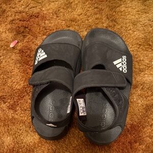 adidas Black Kids' Adjustable Strap Sandals